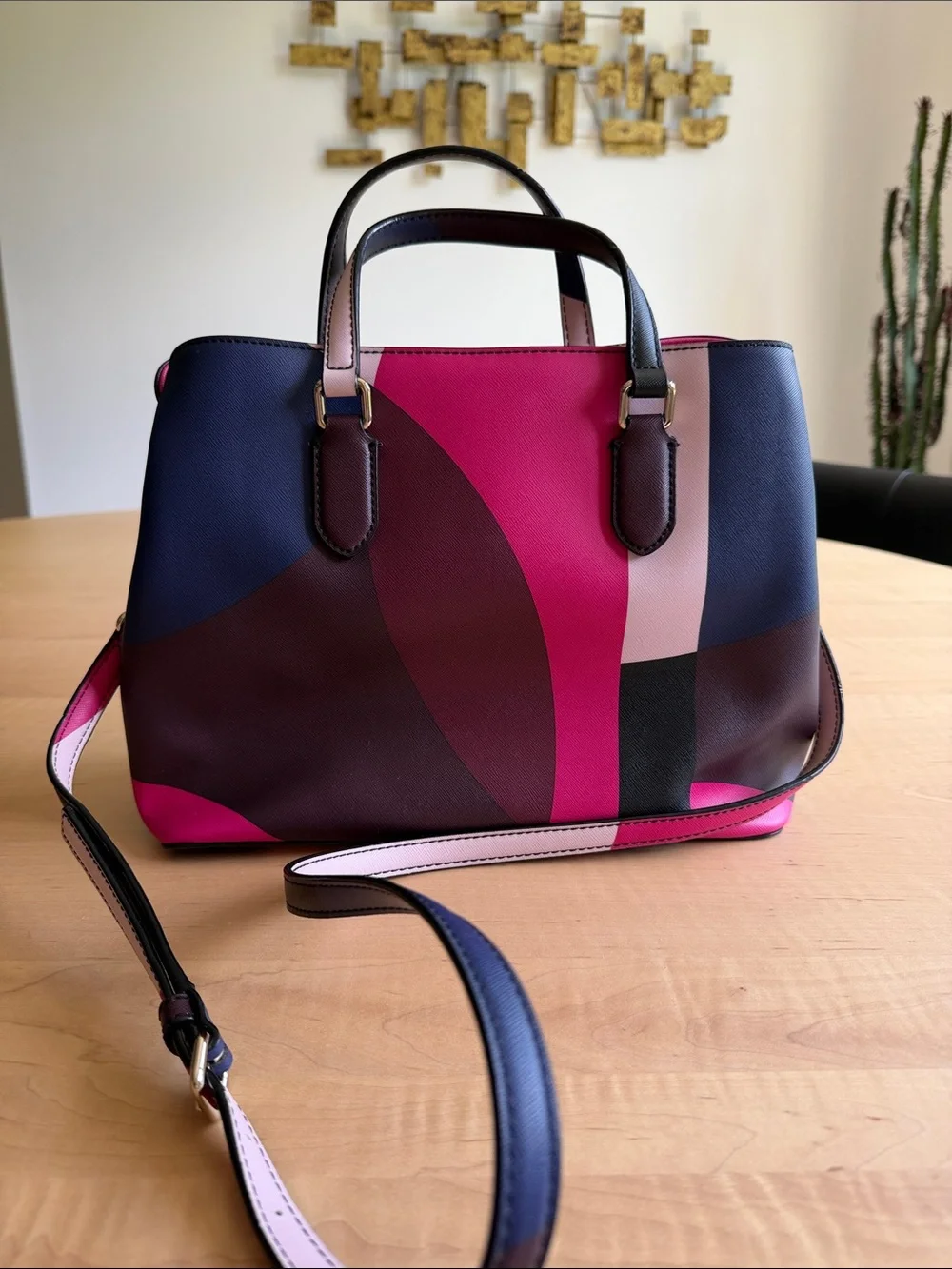 KATE SPADE Laurel Way Geo Spotlight Evangelie Satchel with Crossbody Strap